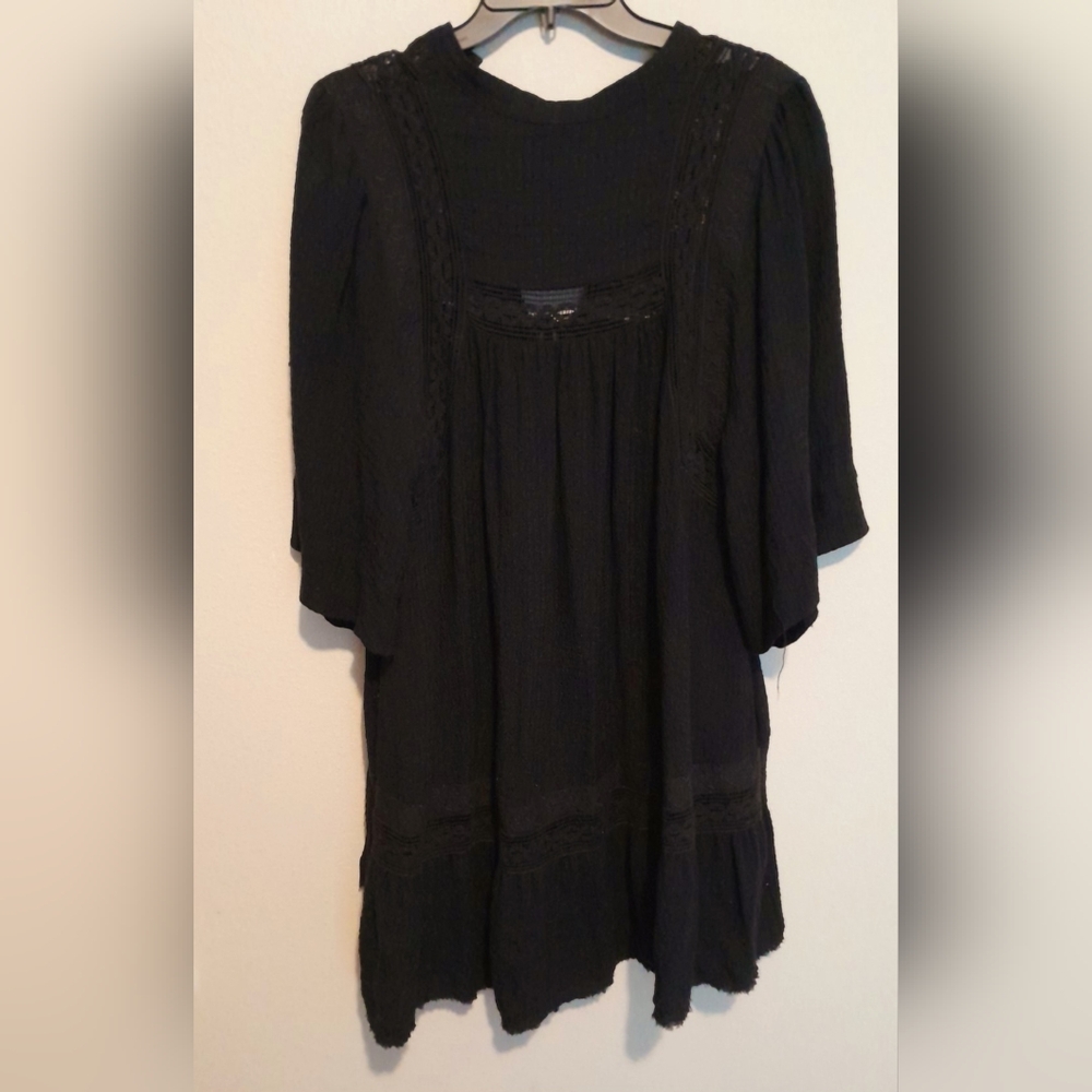 Free People Black High Low Dress with Tie Front - Picture 4 of 4